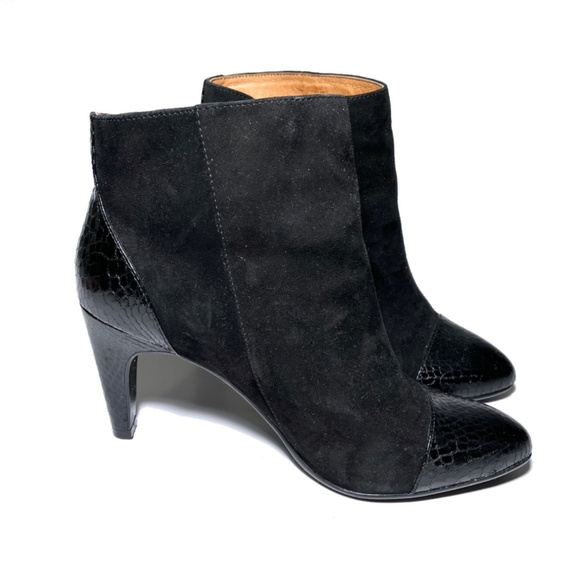Sofft Makayla Suede Snakeskin Cap Toe Booties - Picture 5 of 14